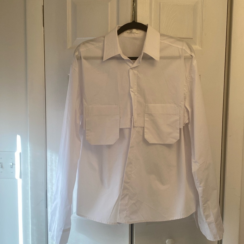 Oak & Fort Two-Way Cotton Poplin Shirt - Picture 2 of 7
